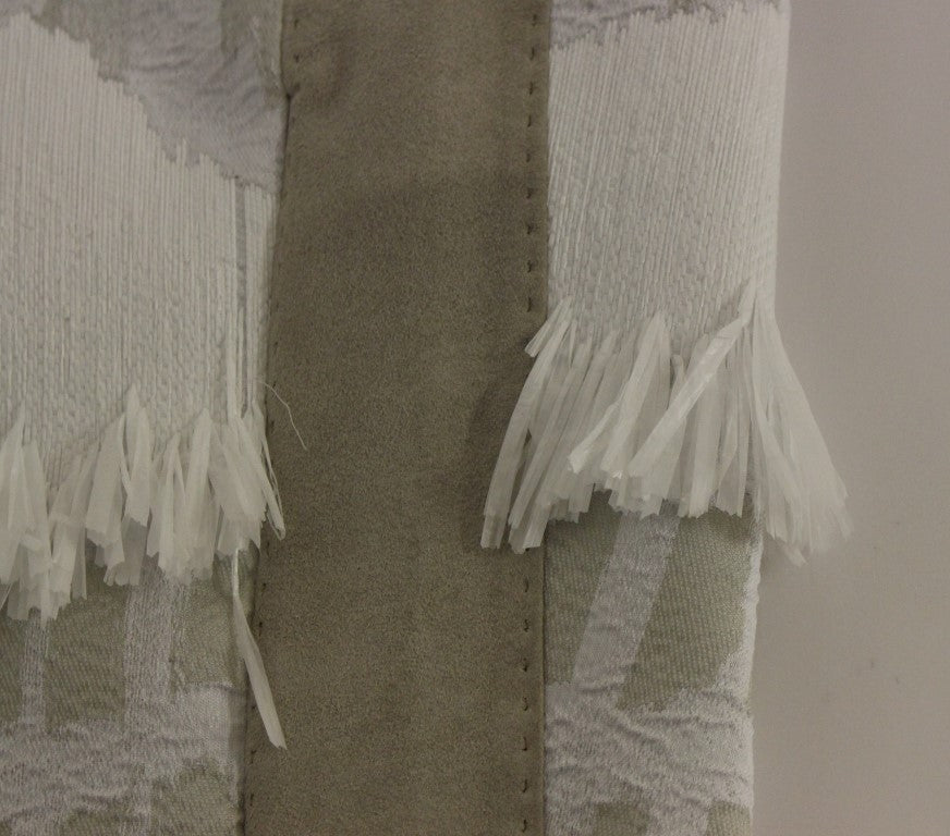 White Acrylic Straight Pencil Skirt