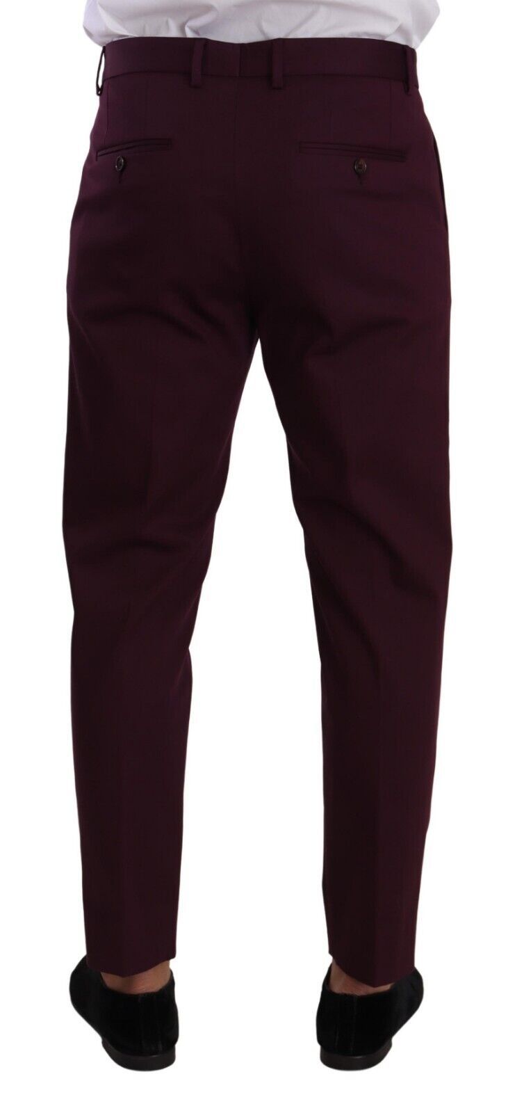 Purple Cotton Tapered Chinos Dress Pants