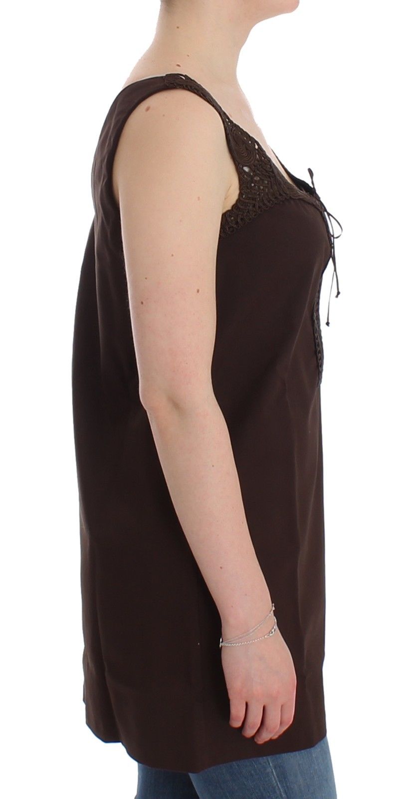 Beachwear Brown Cotton Stretch Tunic Dress