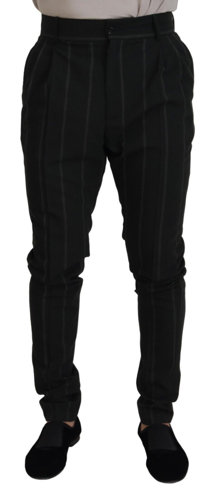Black Striped Men Trousers Cotton Pants