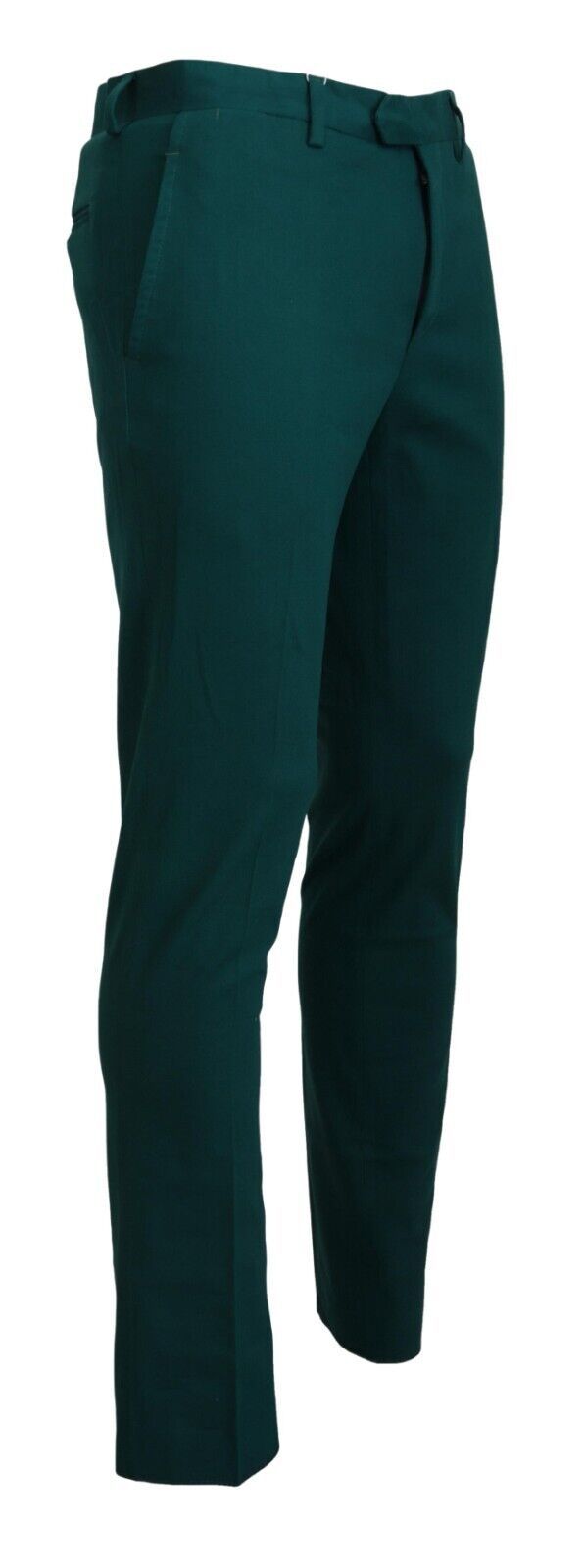 Green Straight Fit Men Formal Trousers Pants