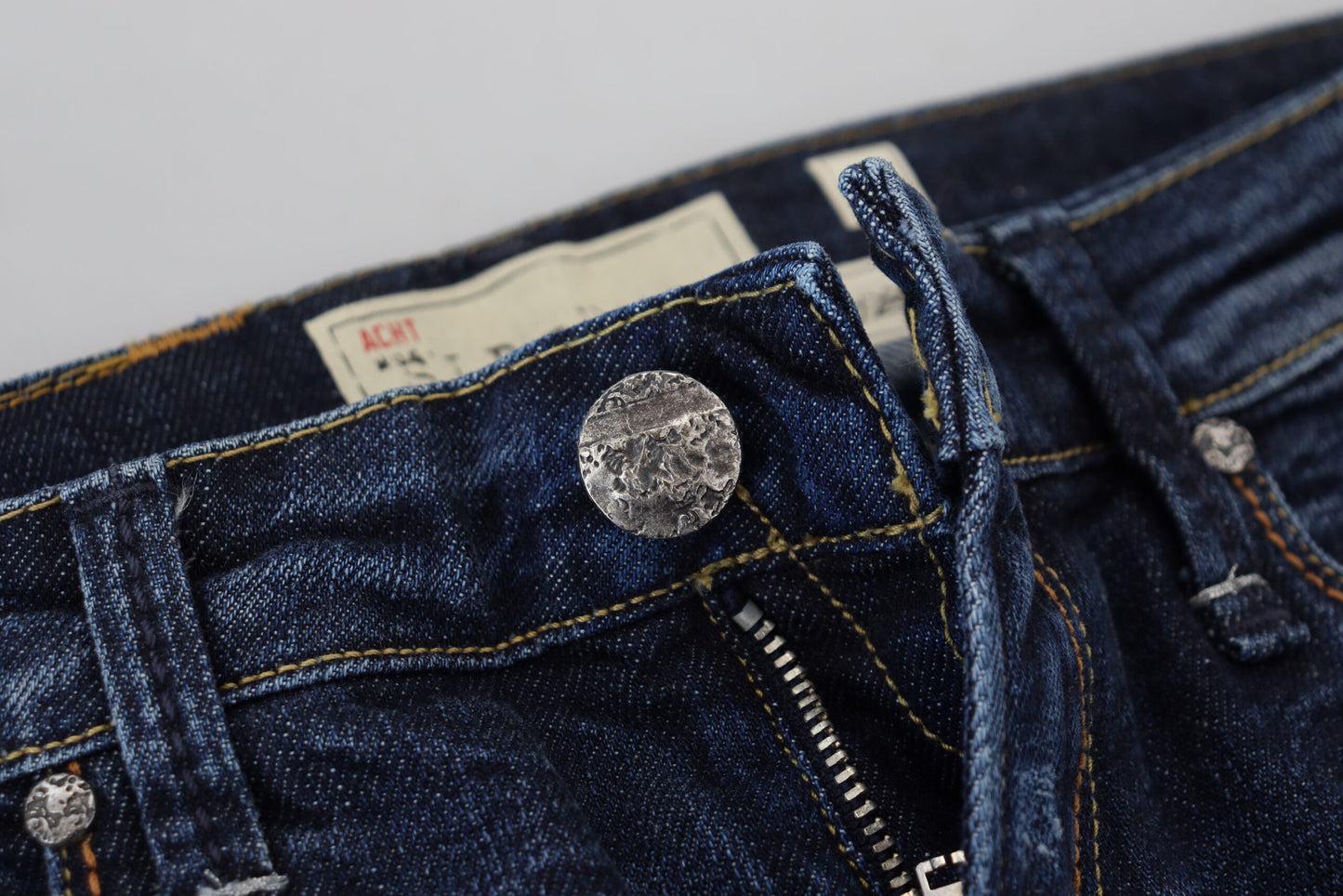 Blue Washed Cotton Low Waist Women Casual Jeans