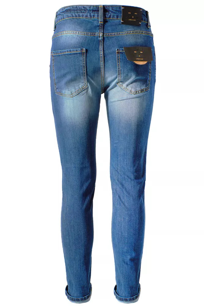 Blue Cotton Men's Slim-Fit Jeans