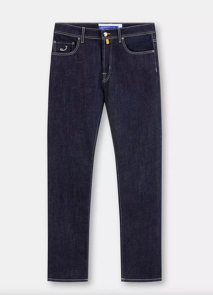 Blue Cotton Men's Straight-Leg Jean
