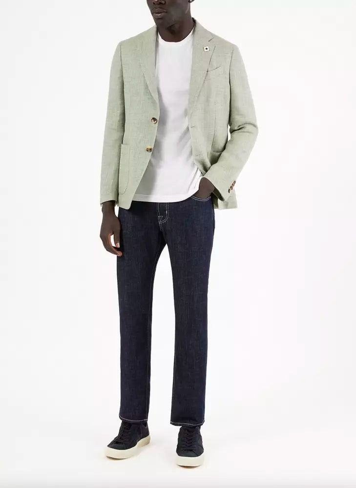 Blue Cotton Men's Straight-Leg Jean