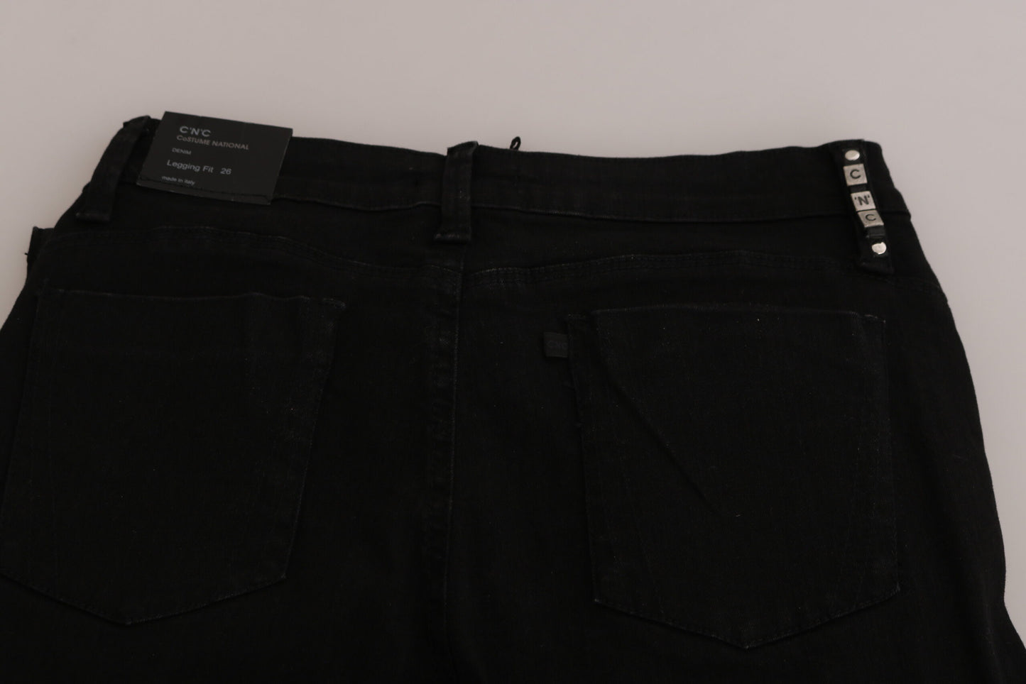 Black Embellished Mid Waist Skinny Denim Jeans