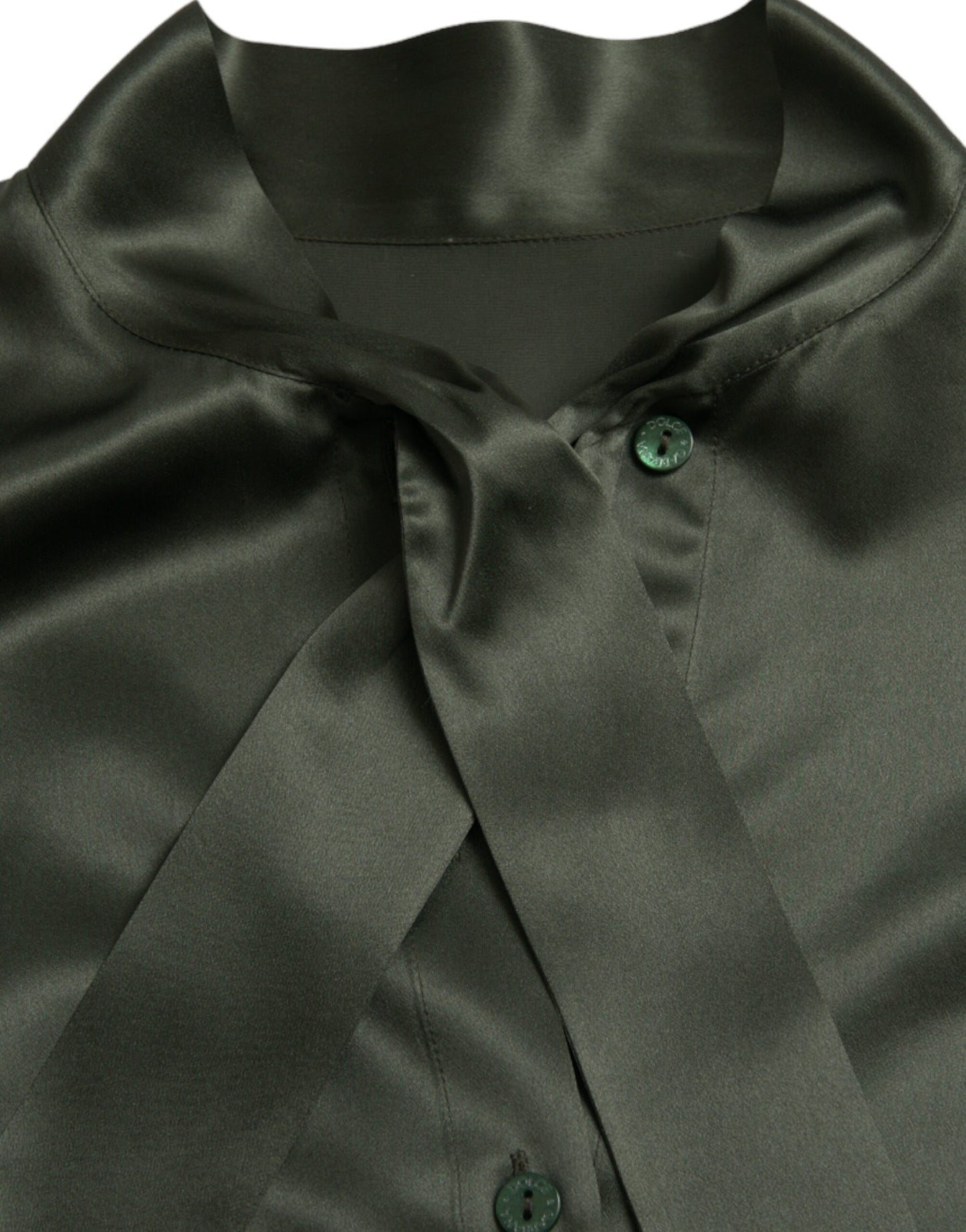 Gray Long Sleeves Ascot Collar Blouse Top