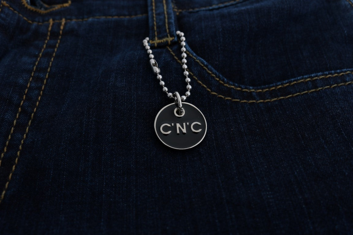 Blue Cotton Bootcut Flared Jeans