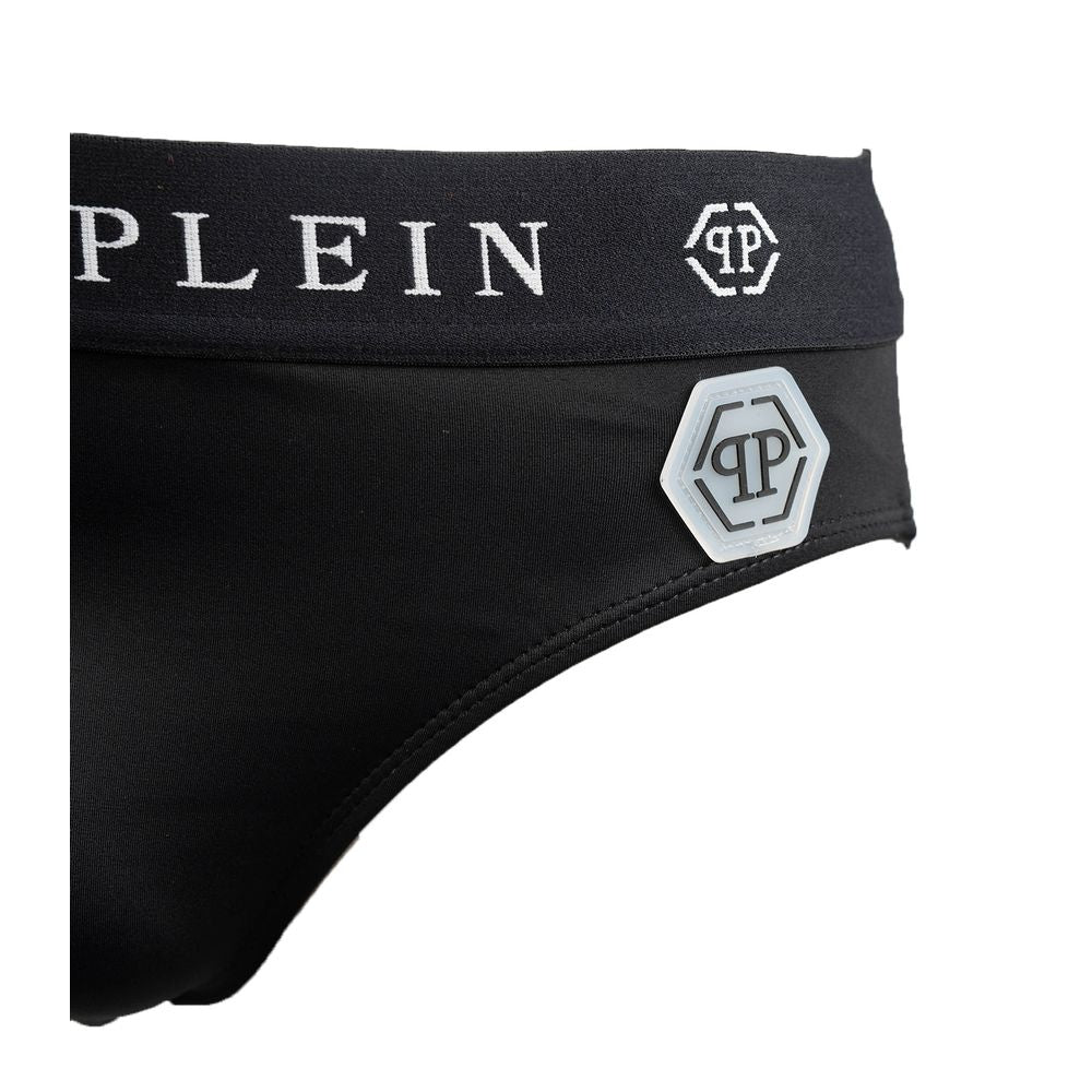 Black Polyamide Men Swim Brief