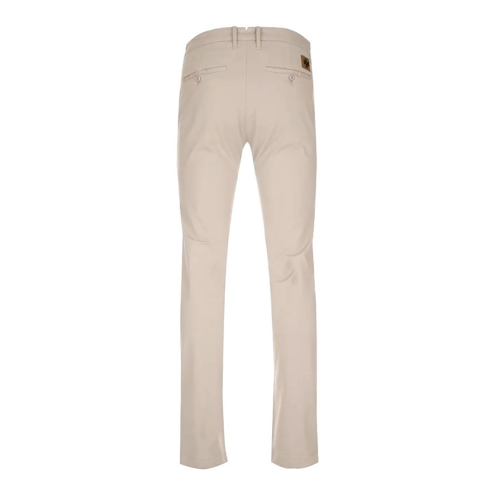 Beige Cotton Chino Trousers – Slim Fit Elegance