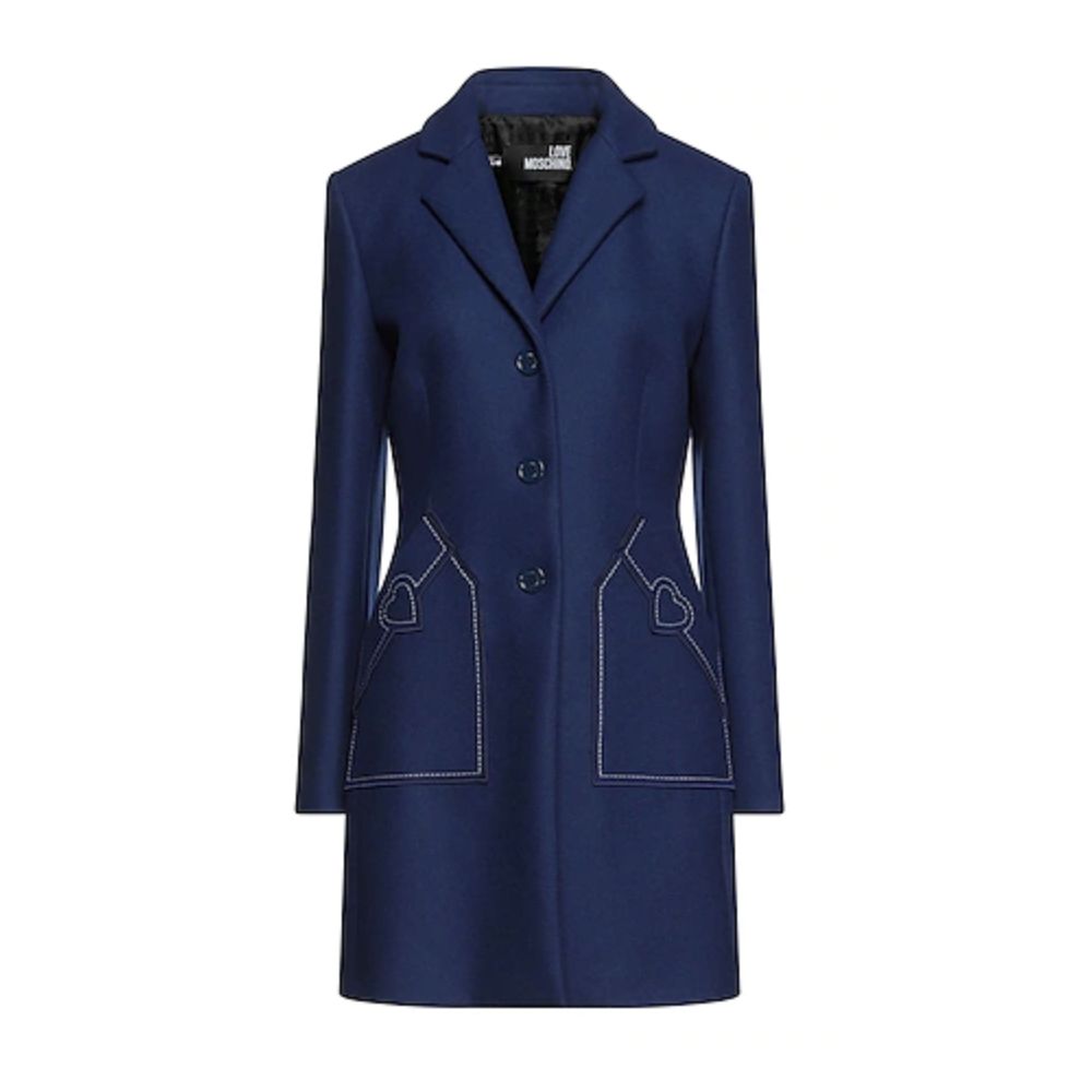 Blue Wool Women Coat