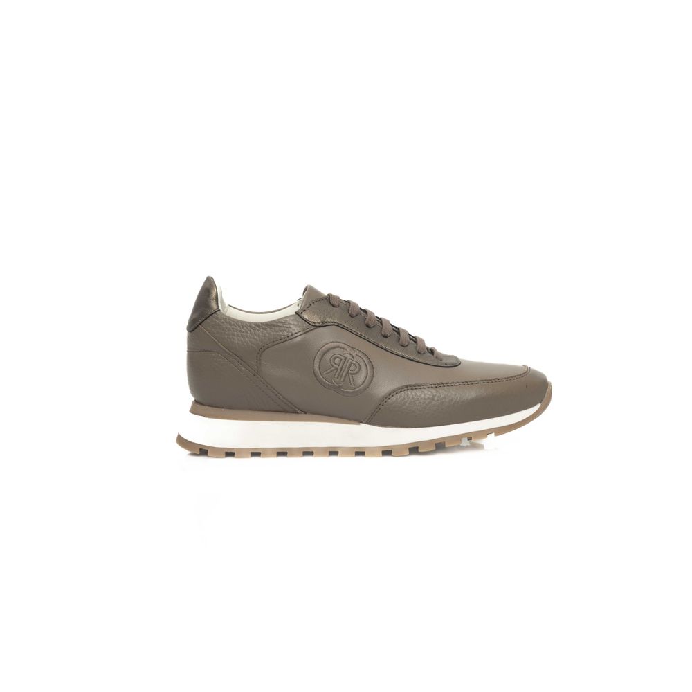 Beige Cowhide Women Sneaker