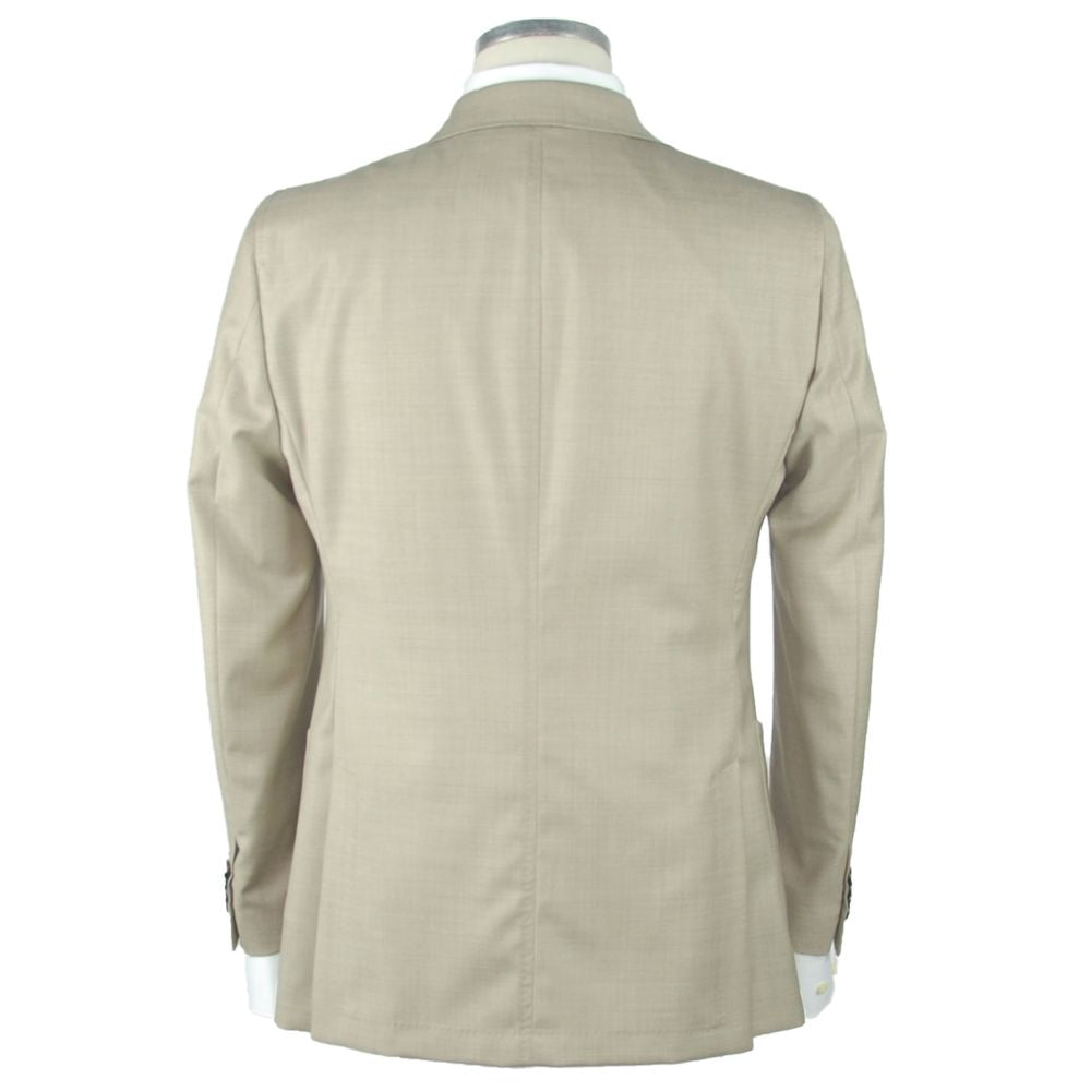 Beige Wool Men's Blazer