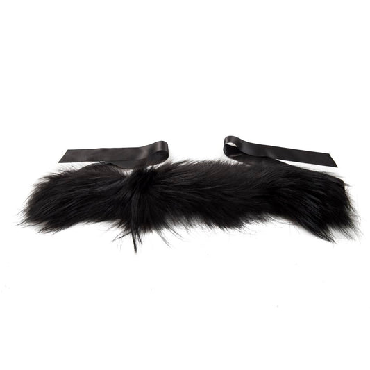 Black Raccoon Fur Women Neck Warmer