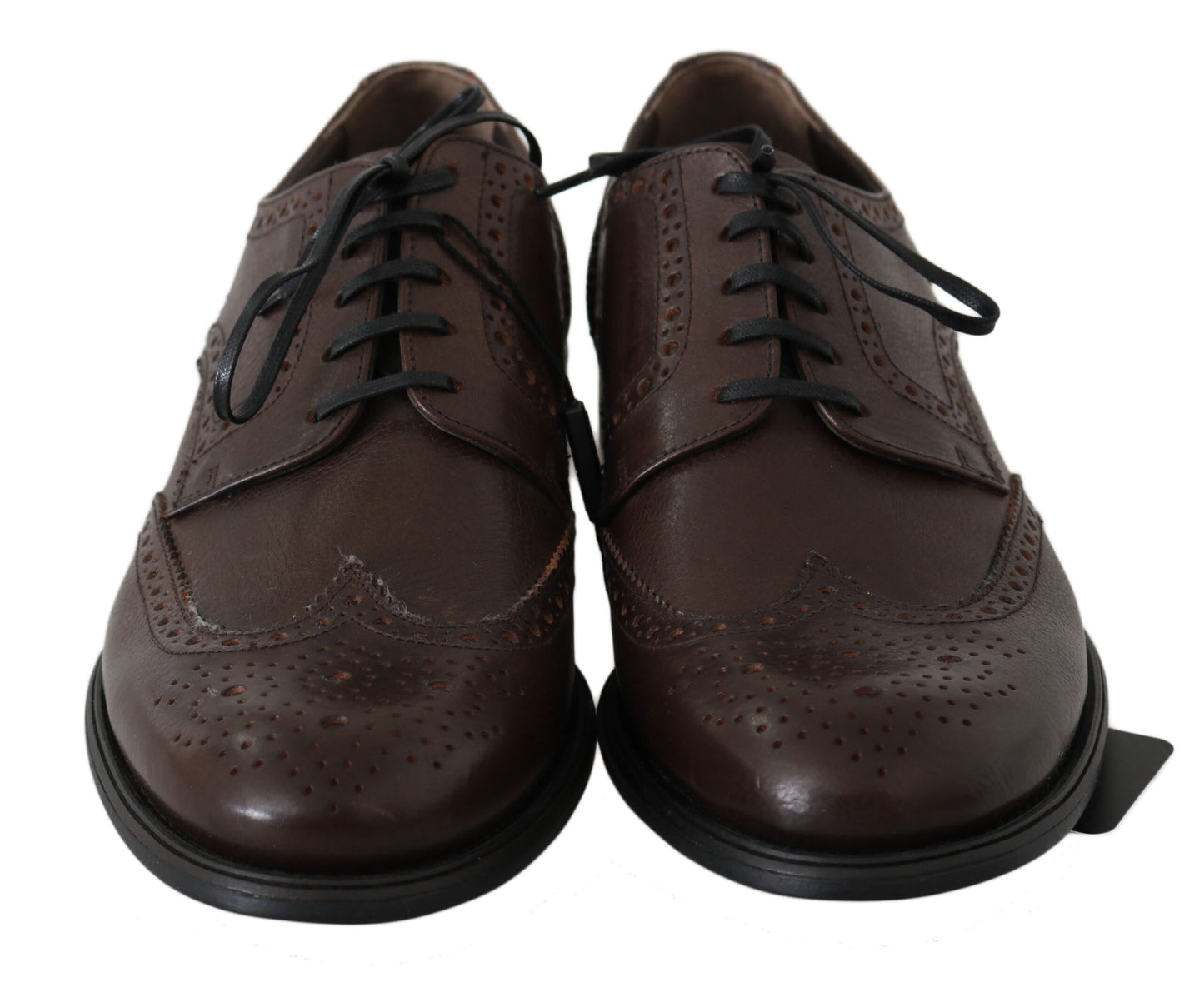 Brown Leather Brogue Derby Dress Shoes