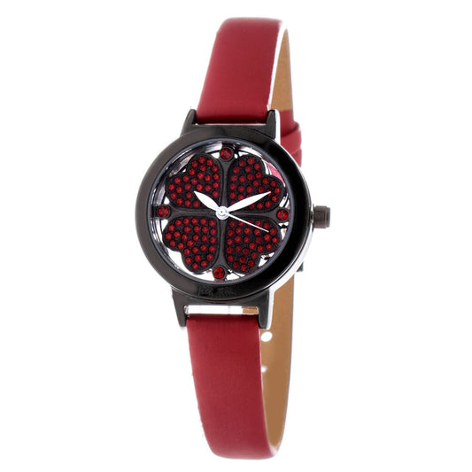 Red Leather Dress Watch