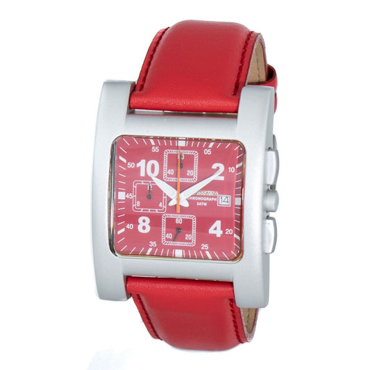 Red Leather Dress Watch