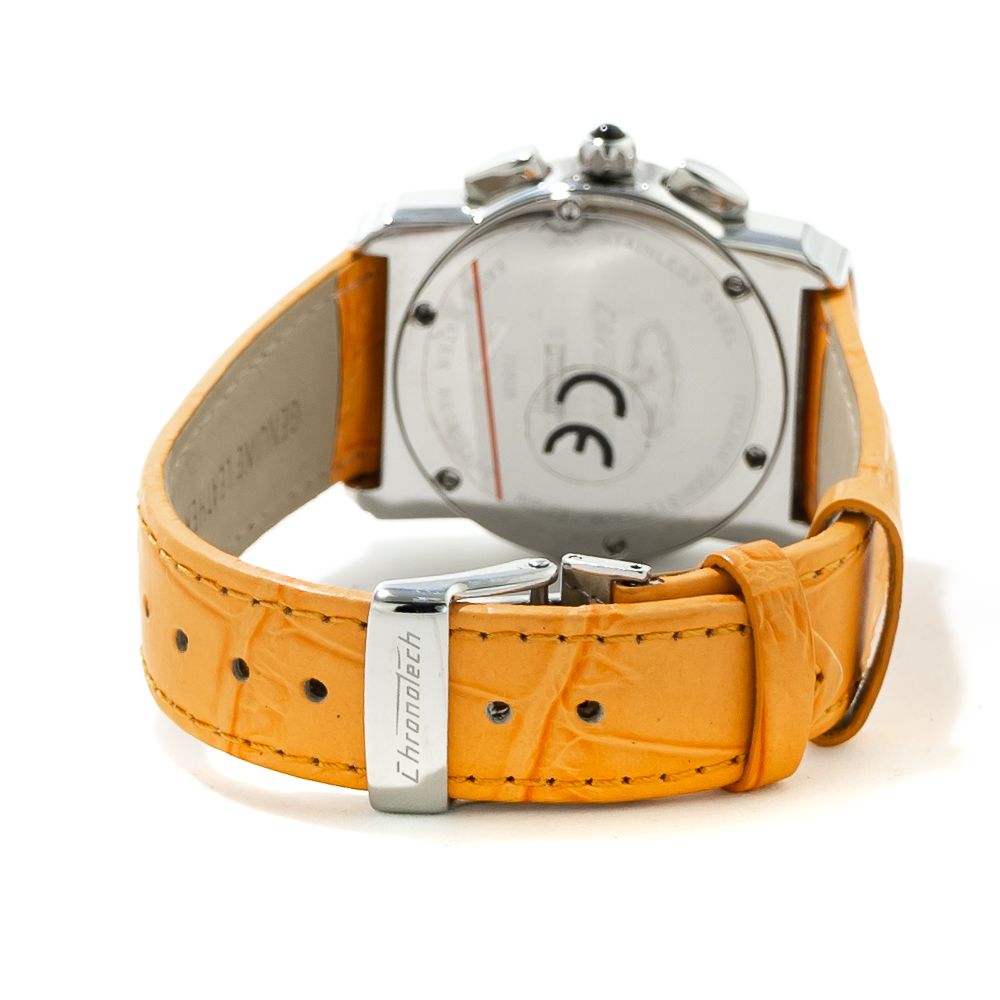 Orange Leather Dress Watch