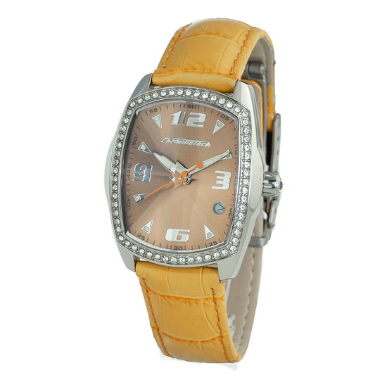 Orange Leather Dress Watch