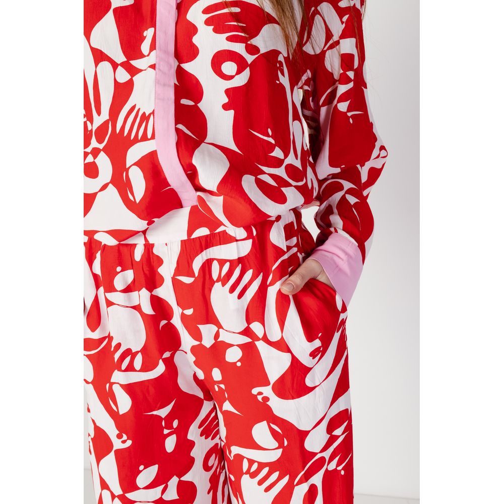 Red Viscose Pant