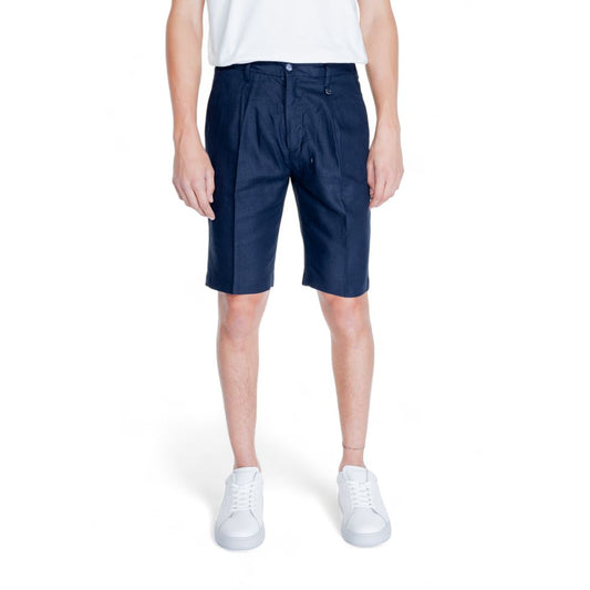 Blue Linen Bermuda Shorts
