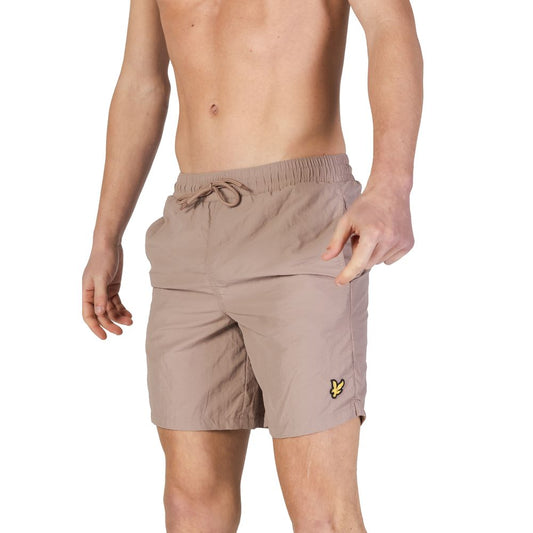 Beige Nylon Swim Shorts