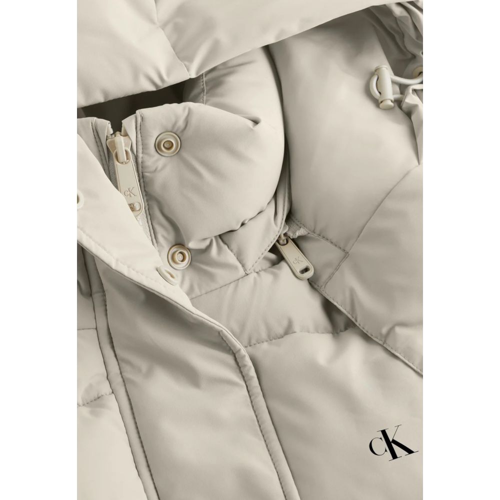 Beige Recycled Polyester Jackets & Coat