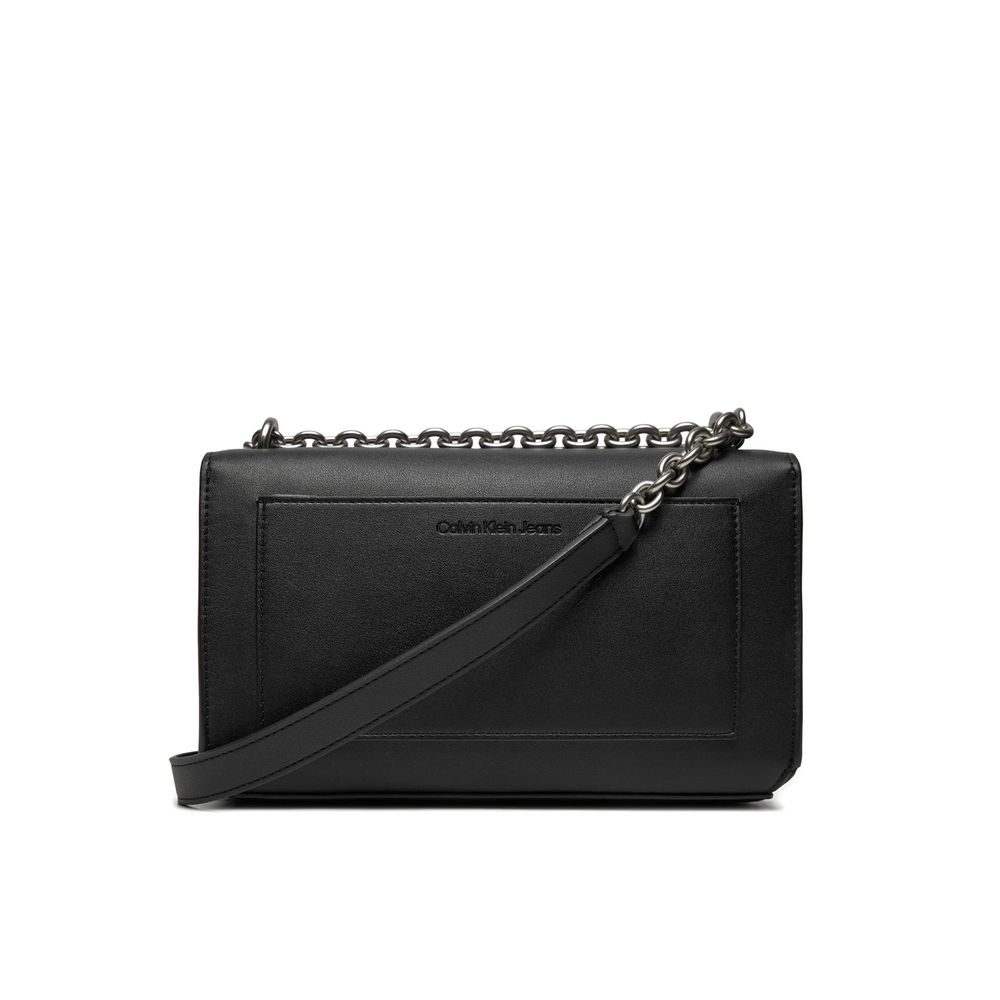 Black And White Artificial Leather Handbag