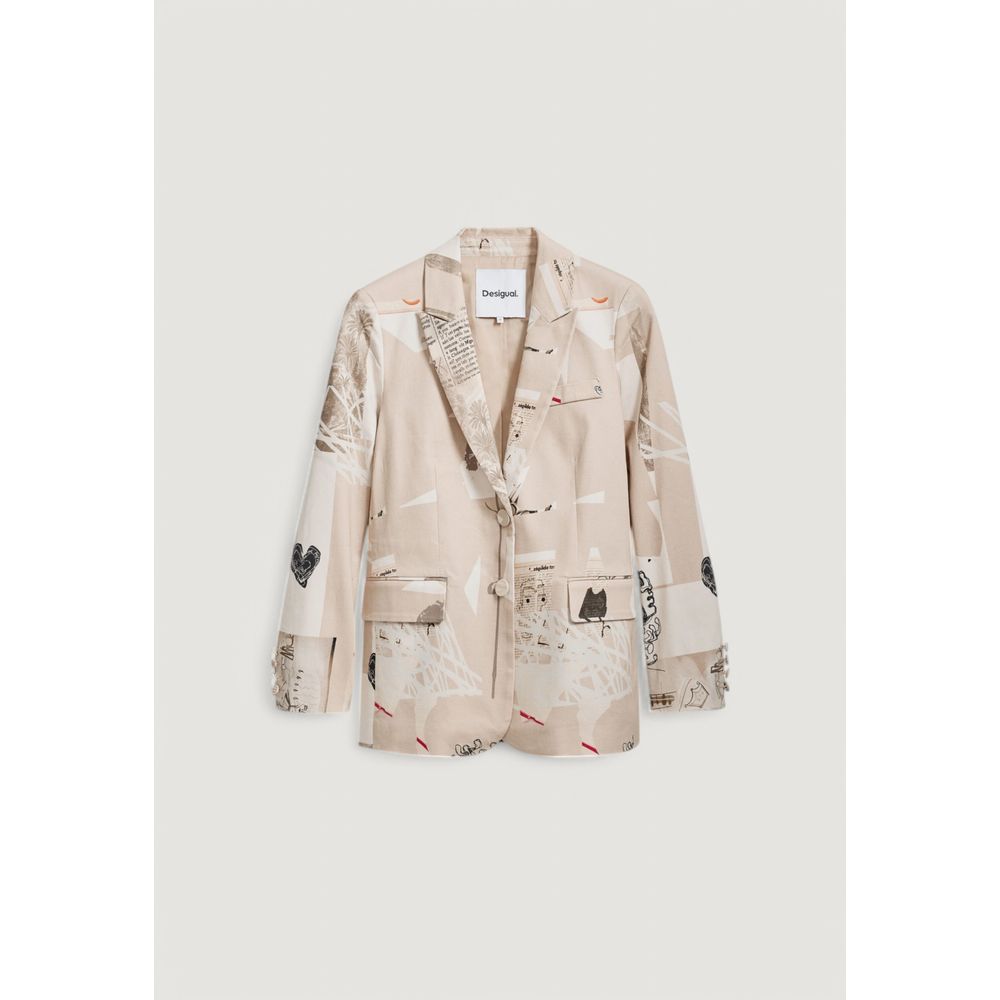 Beige Cotton Suits & Blazer
