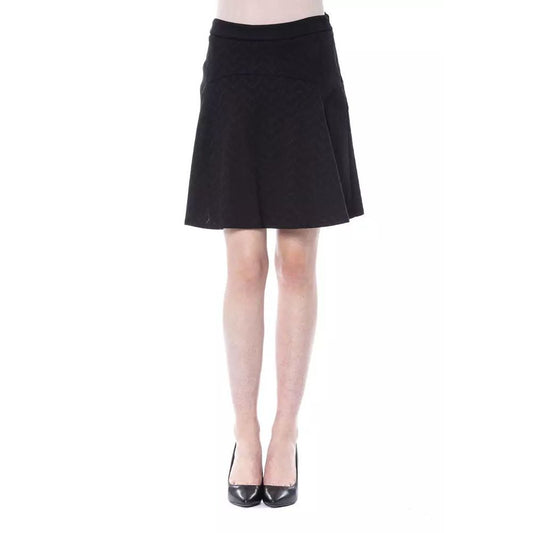 Black Polyester Mini Skirt