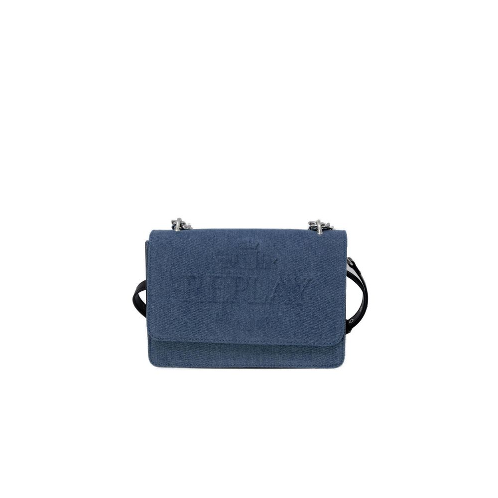 Blue Polyester Crossbody Bag