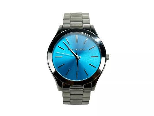 Slim Runway Stainless Steel Watch Blue Silver MK3292