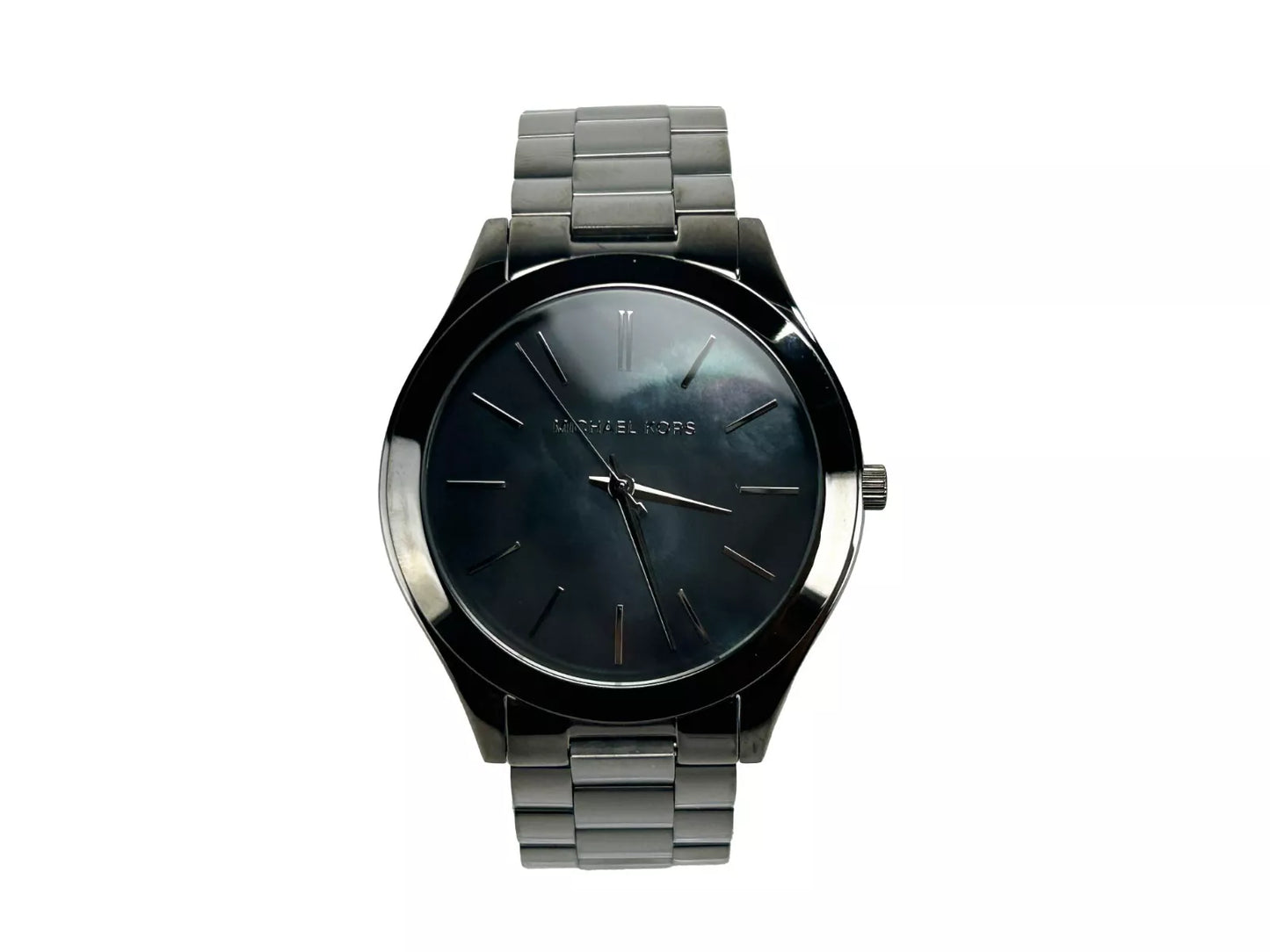 Slim Runway Gun Metal Stainless Steel Watch MK3413