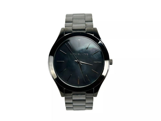 Slim Runway Gun Metal Stainless Steel Watch MK3413