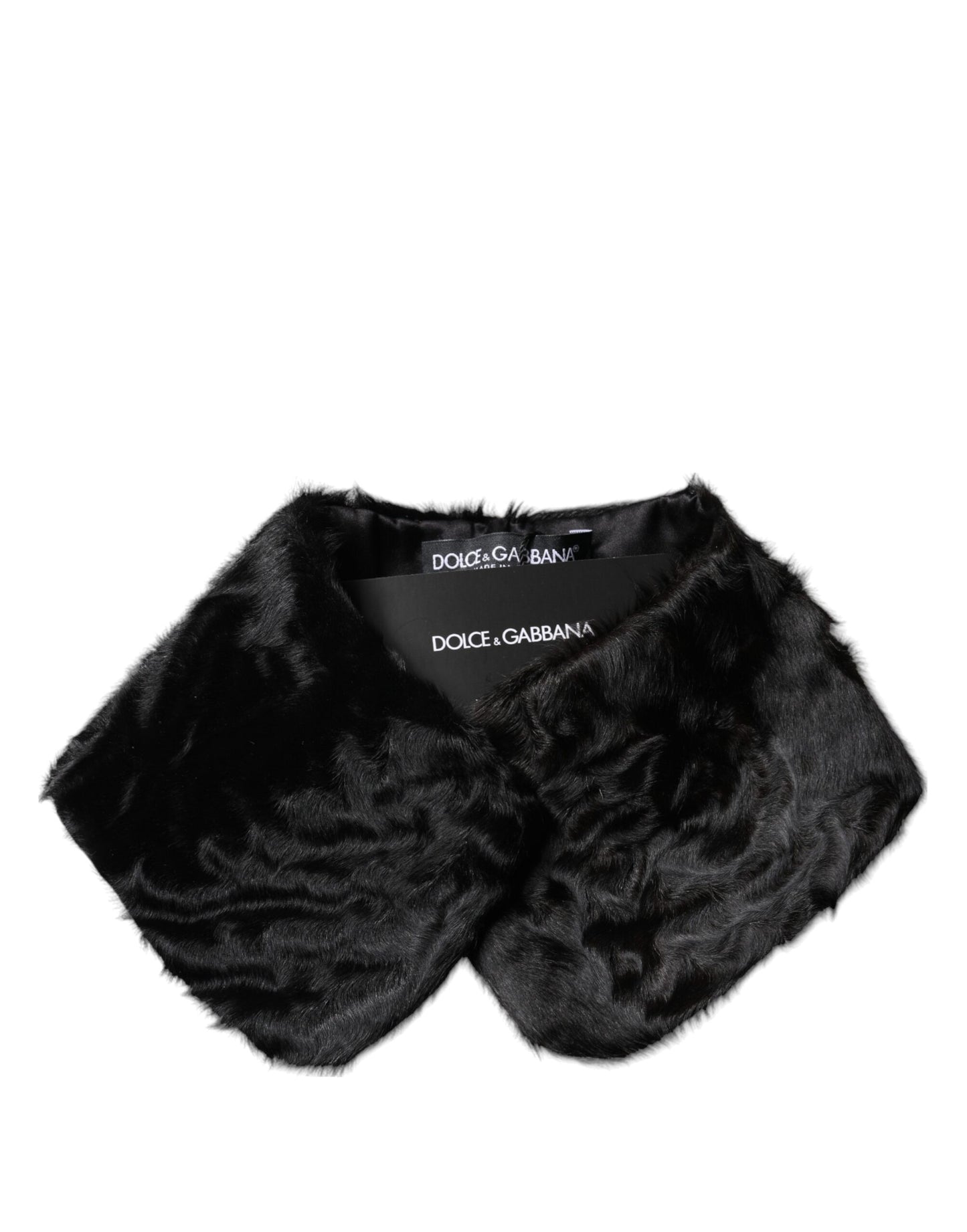Black Lamb Fur Collar Women Neck Wrap Scarf