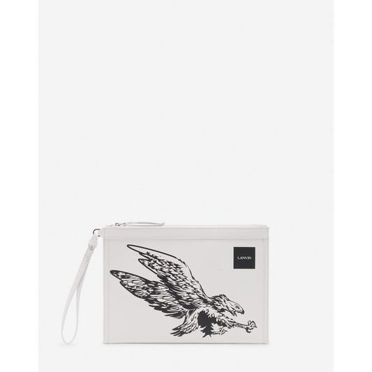 White Leather Men Pouch Wallet