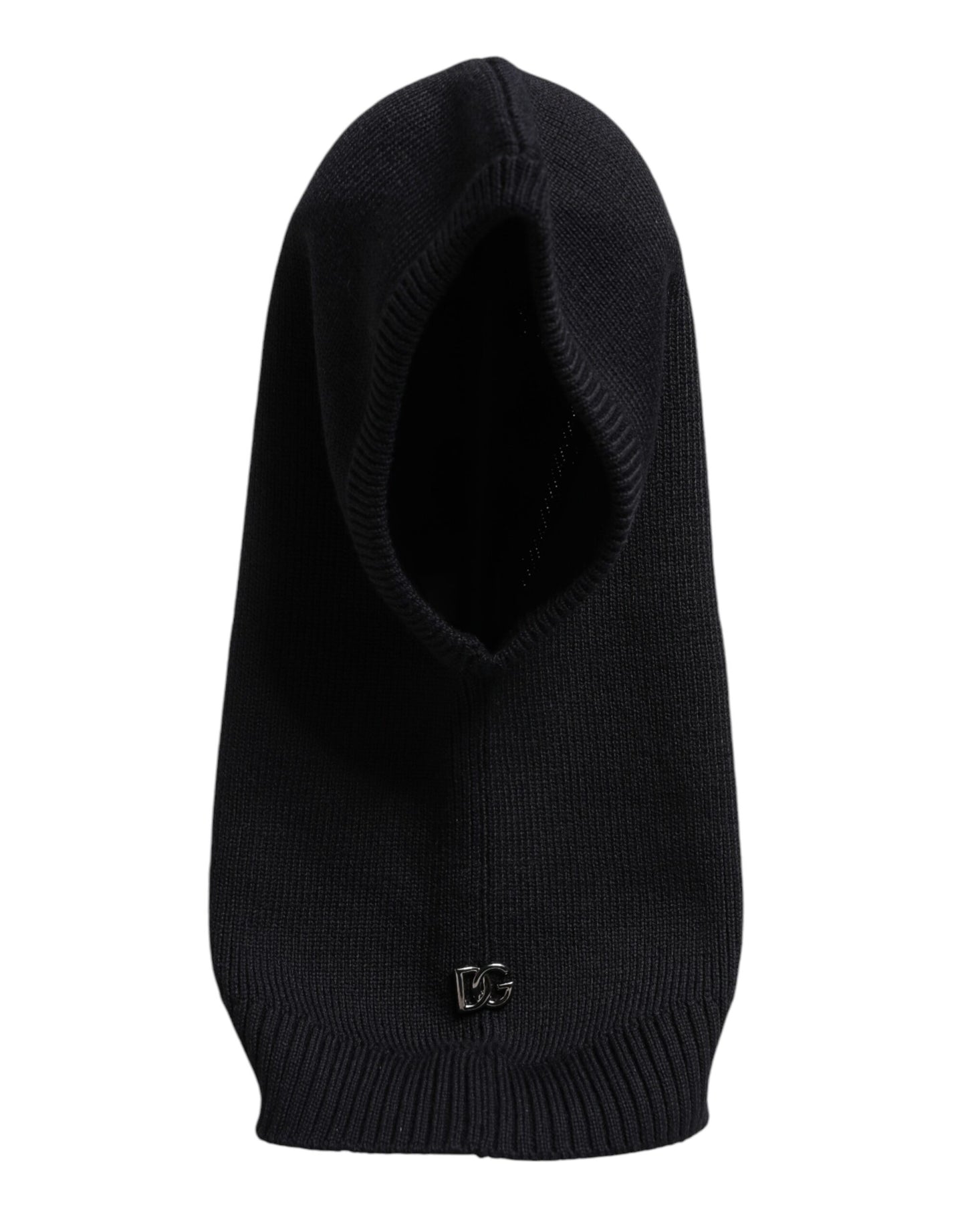 Black Wool Whole Head Wrap Balaclava Hat