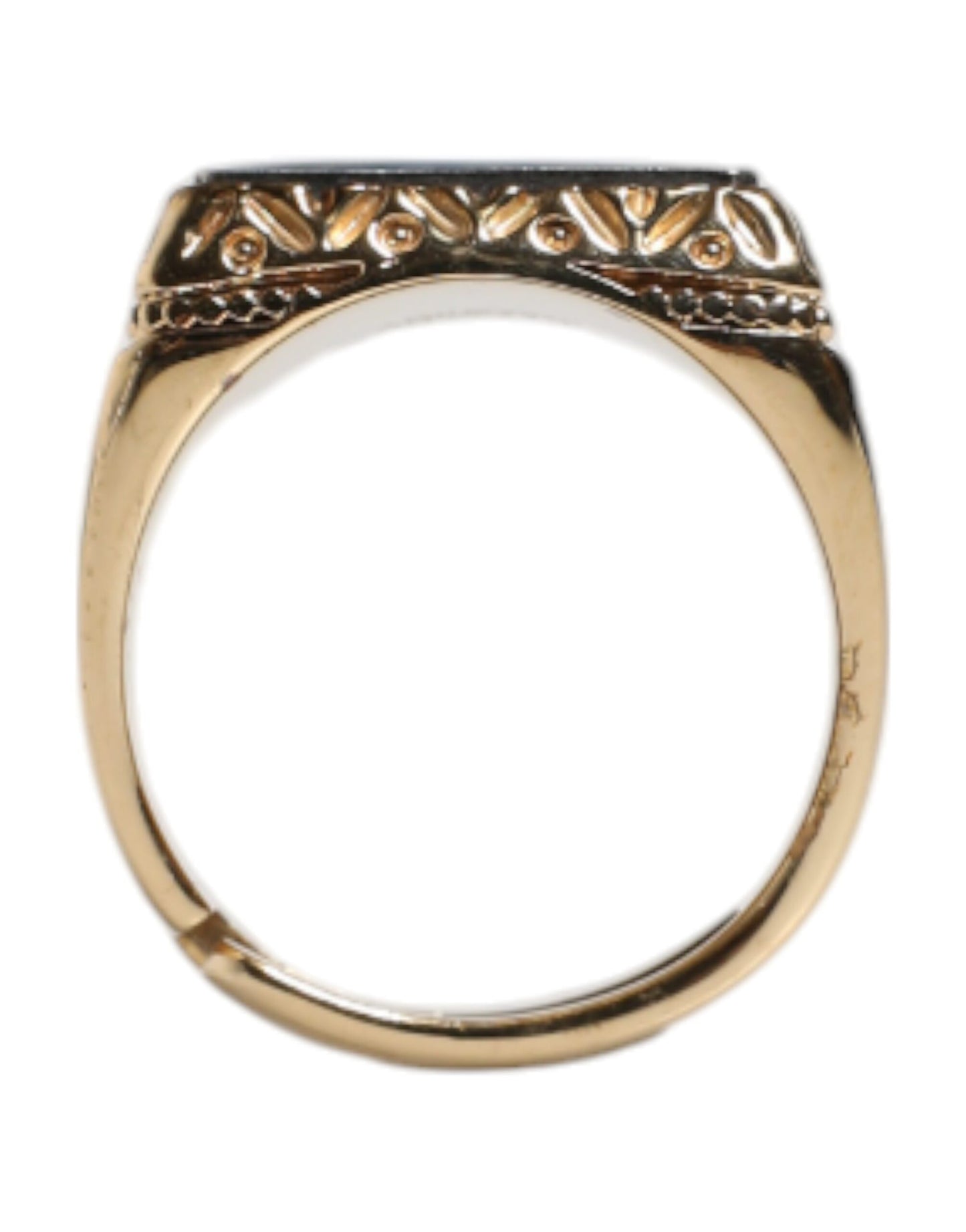 Gold Tone Sterling Silver 925 DG Crown Adjustable Ring