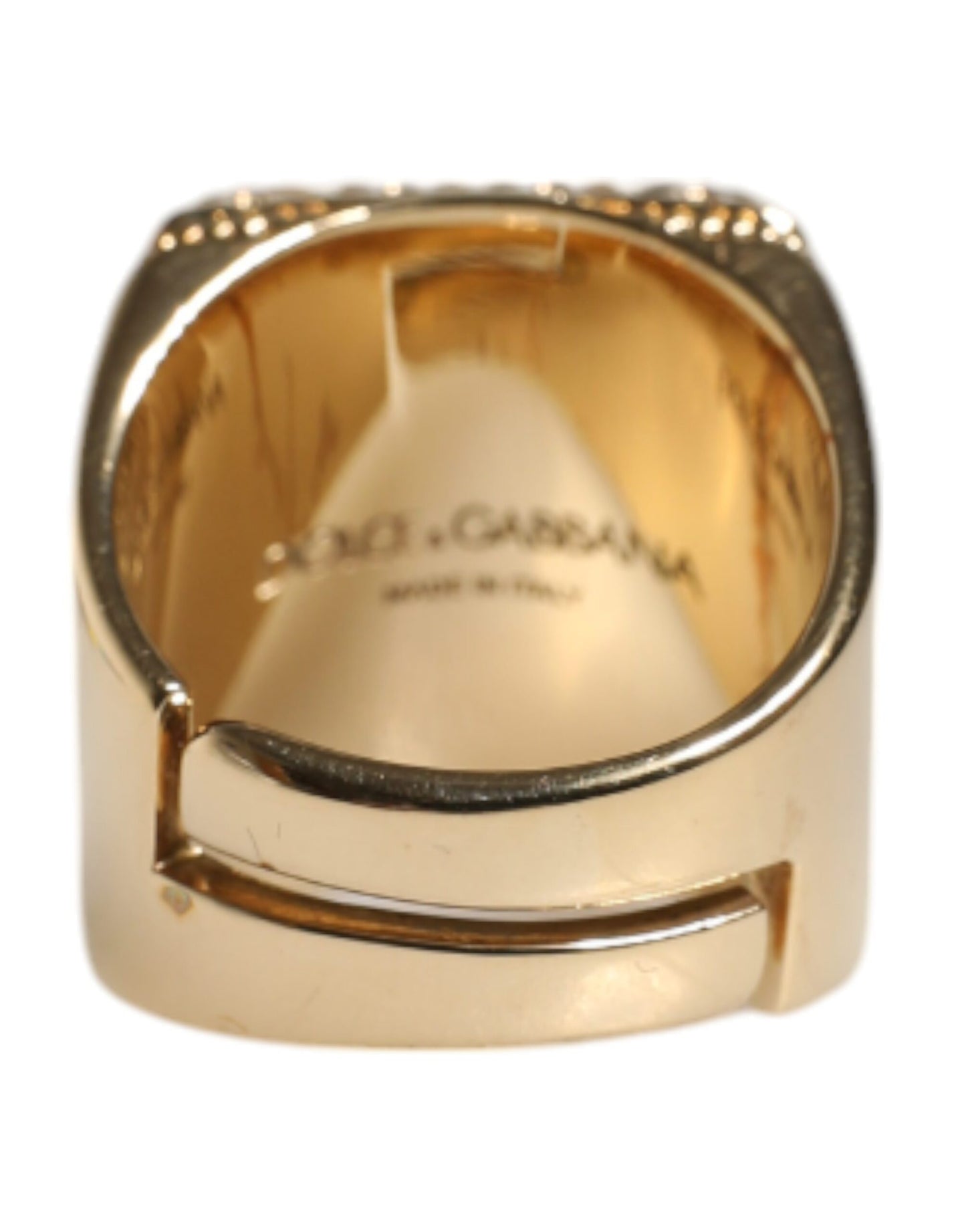 Gold Tone Sterling Silver 925 DG Crown Adjustable Ring