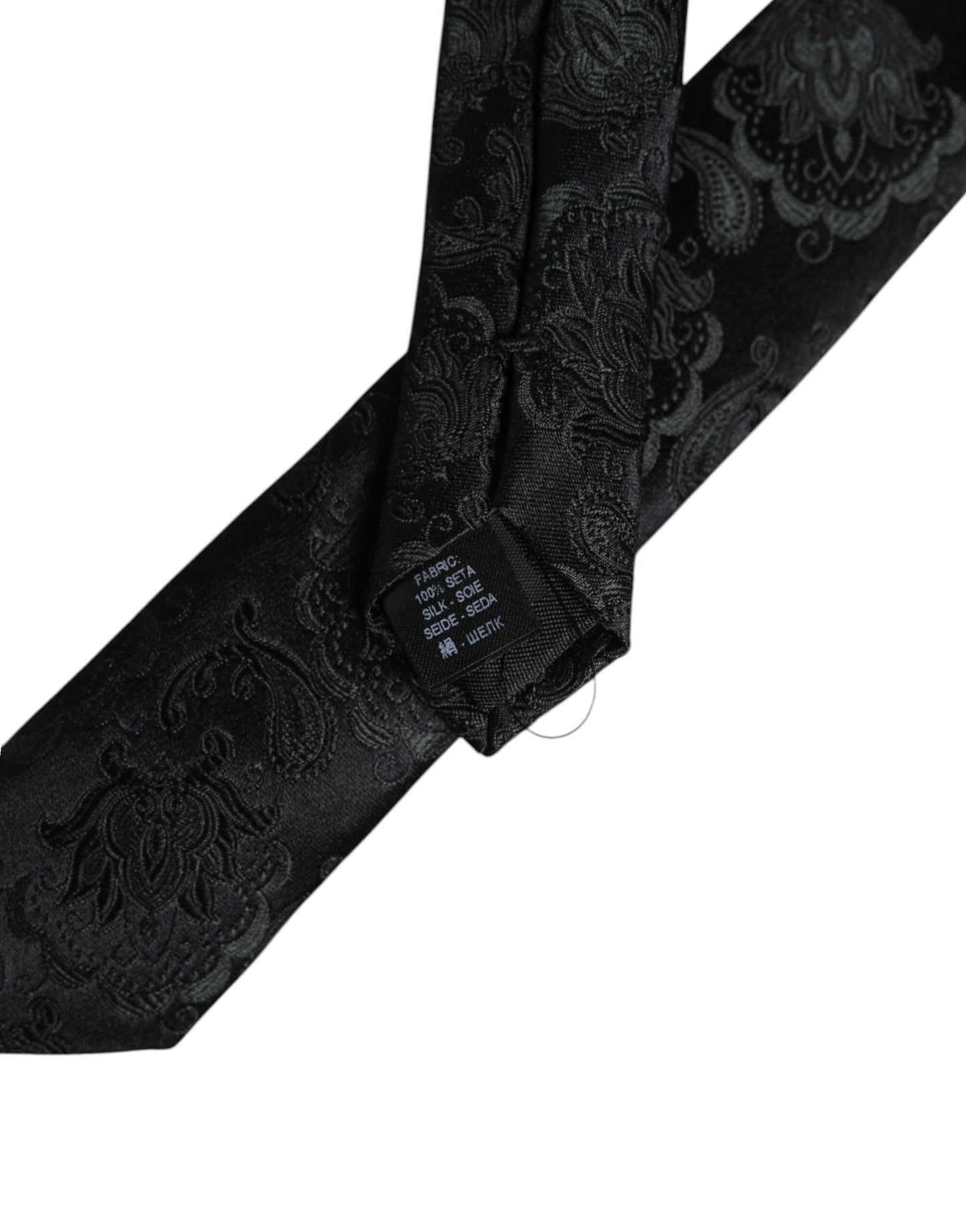 Dark Green Floral Silk Adjustable Necktie Tie