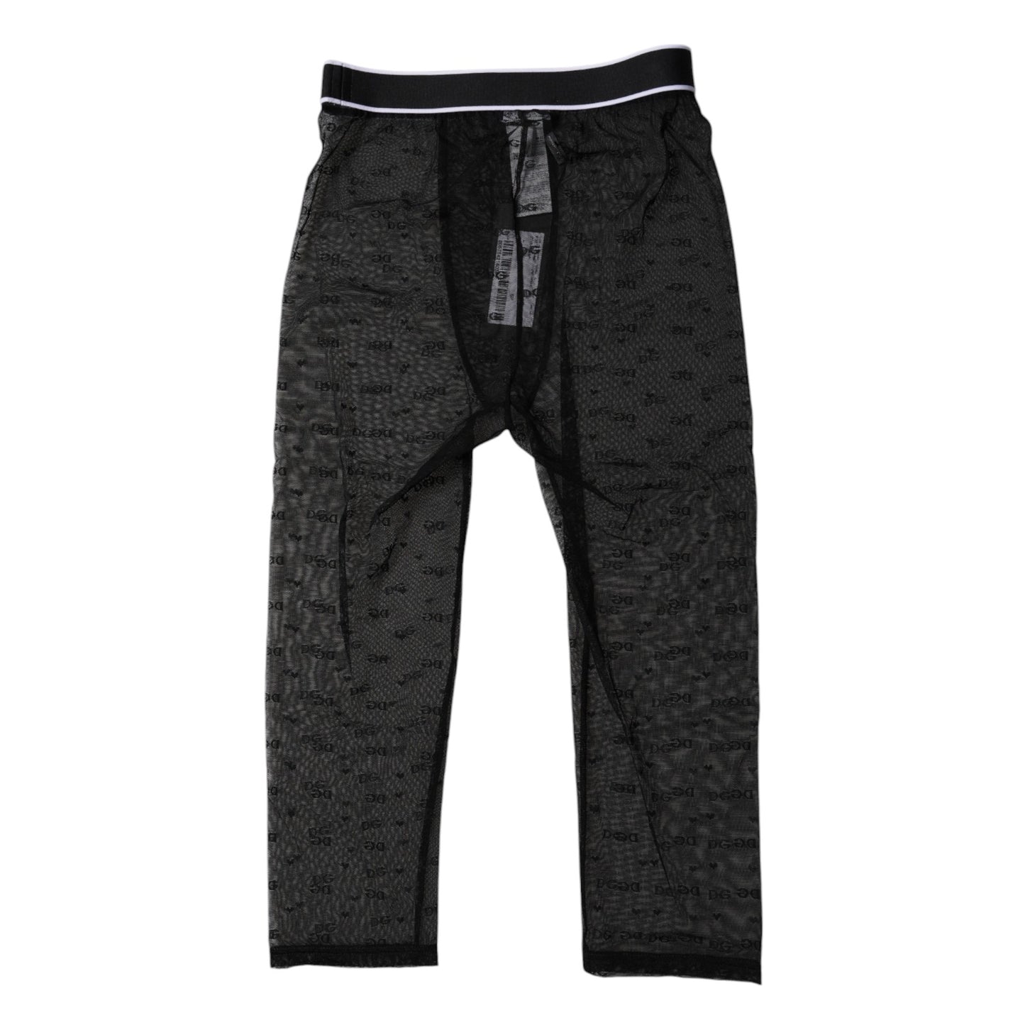 Black DG Logo Nylon Cropped Tights Underwear