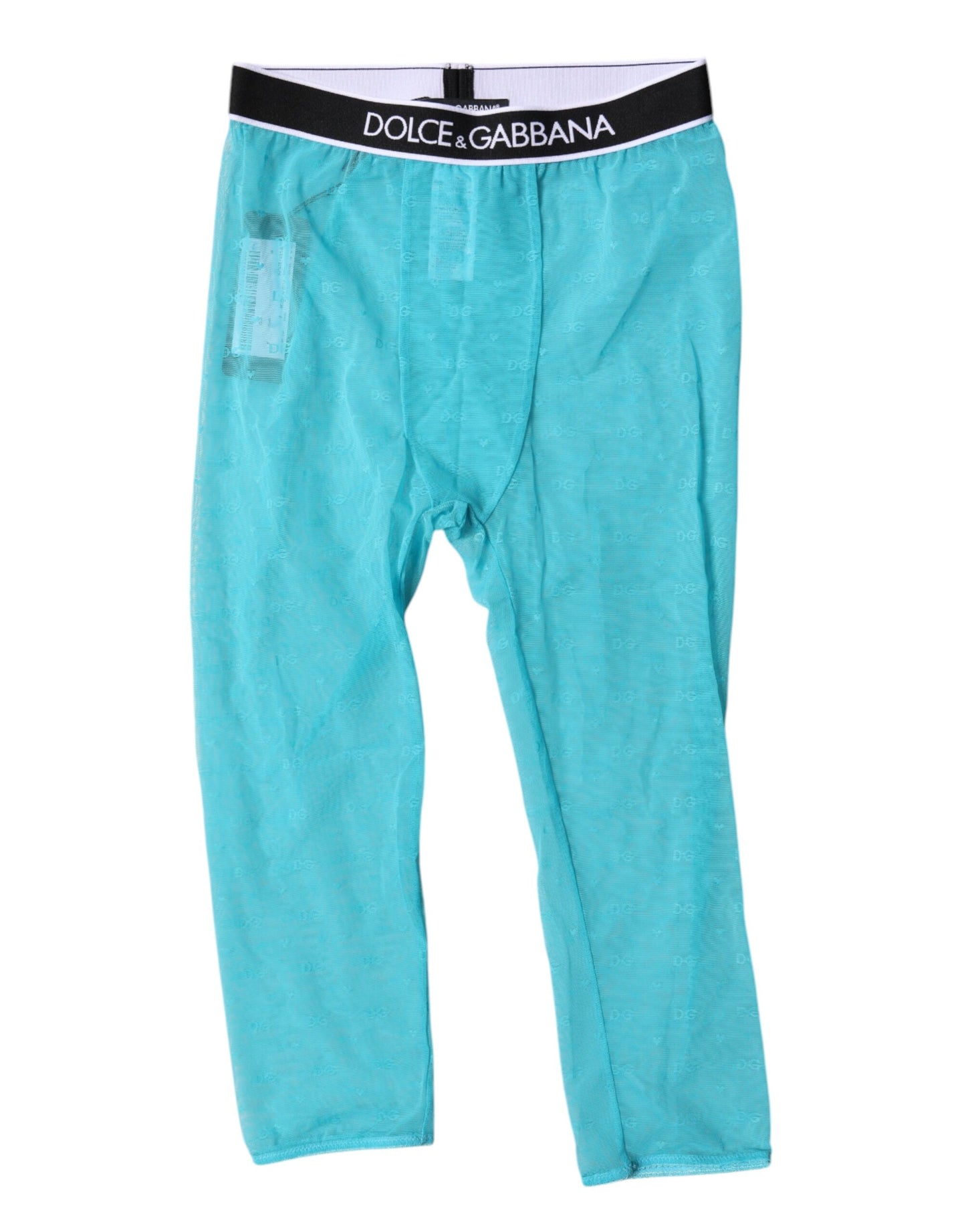 Light Blue DG Logo Nylon Cropped Tights Underwear