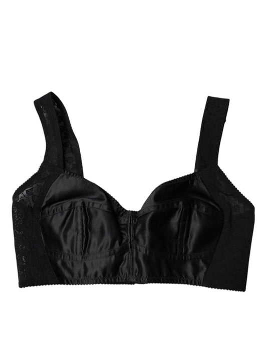 Black Nylon Balconcino Brassiere Underwear