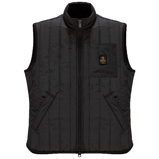 Black Polyester Men's Quilted Vest