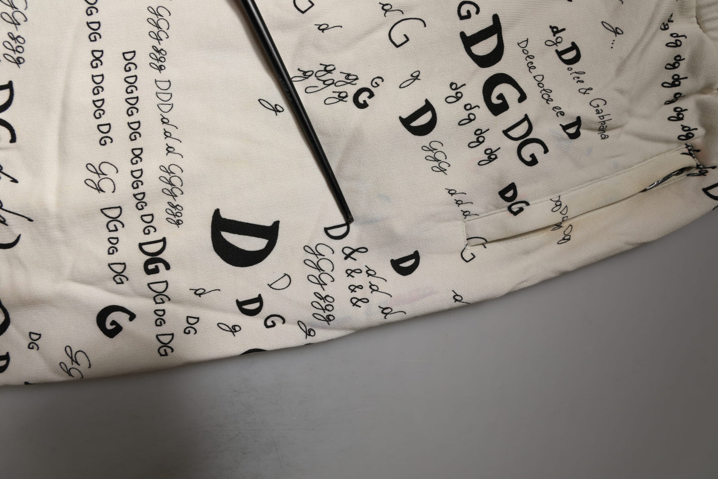 White Logo Print Men Skinny Sweatpants Pants