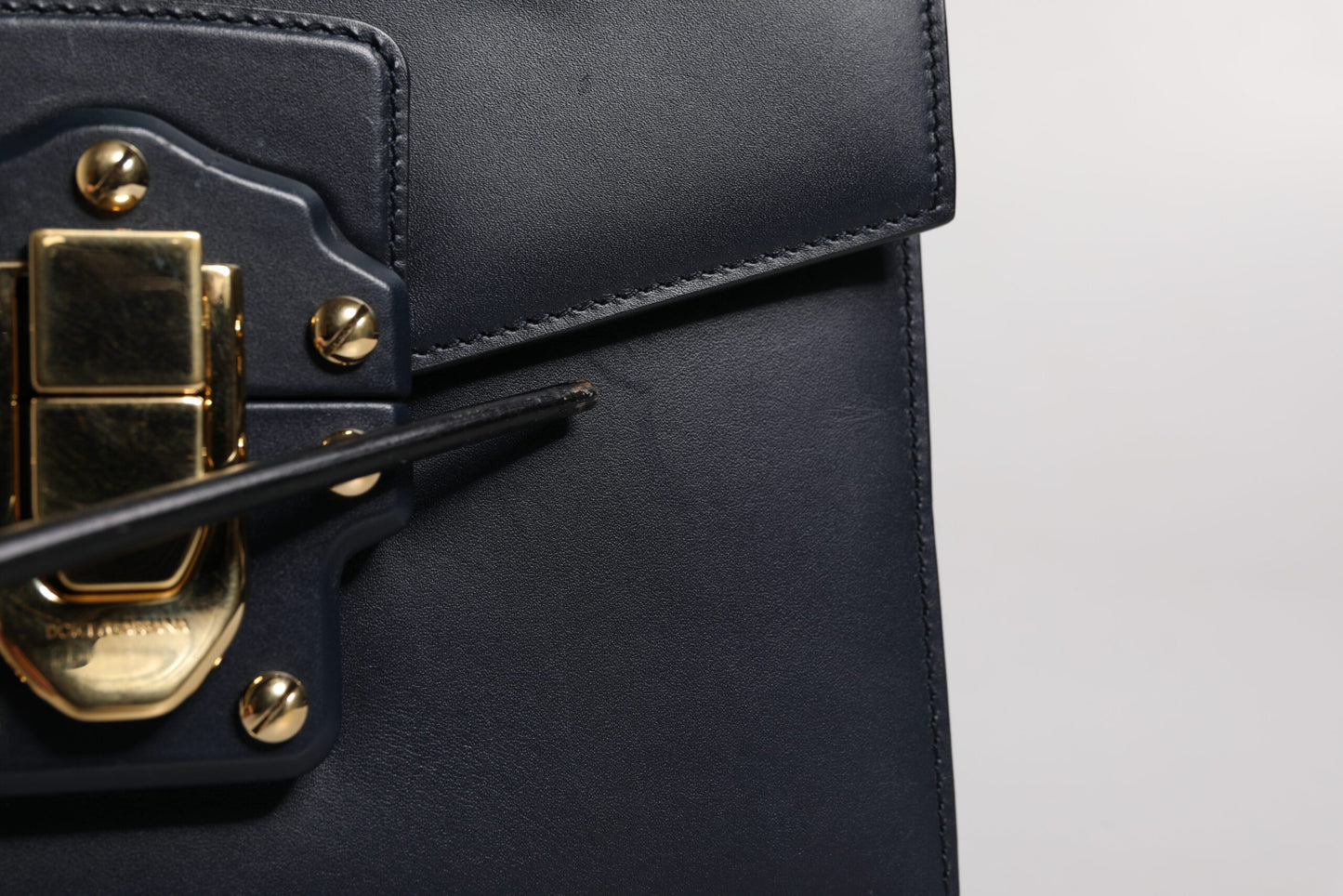 Black Calfskin Leather Shoulder Strap Bag