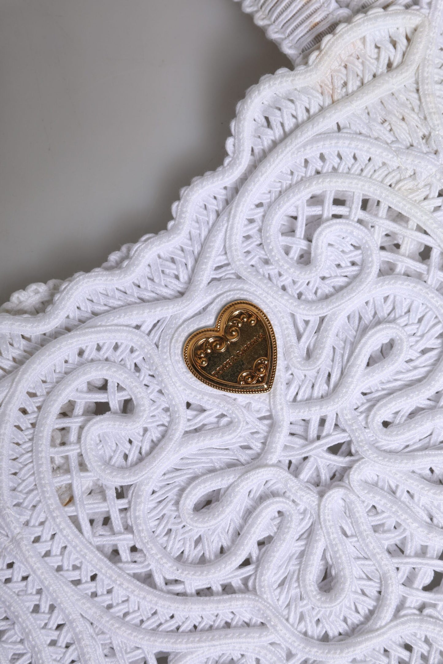 White Cordonetto Lace Beatrice Tote Shopping Bag