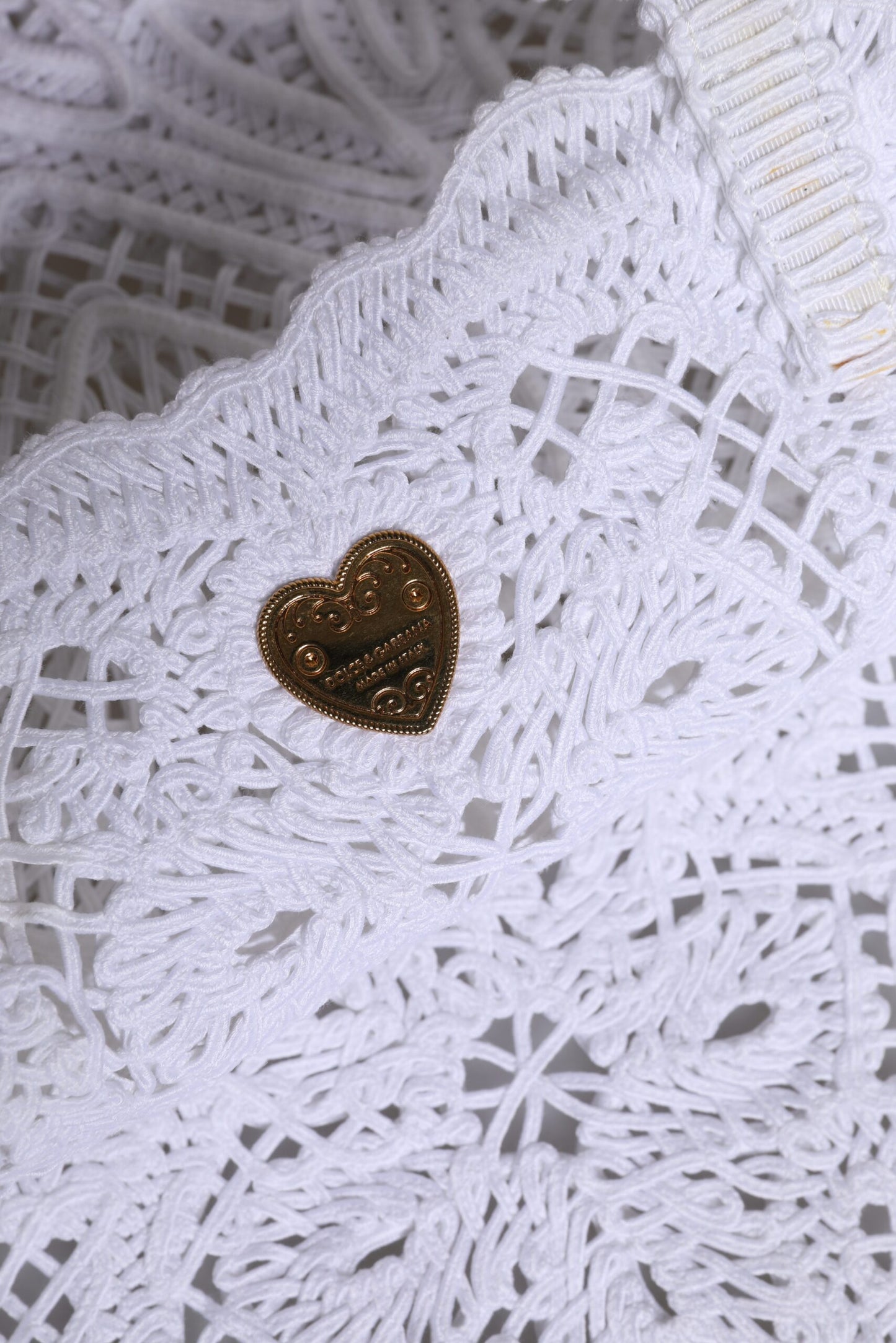 White Cordonetto Lace Beatrice Tote Shopping Bag