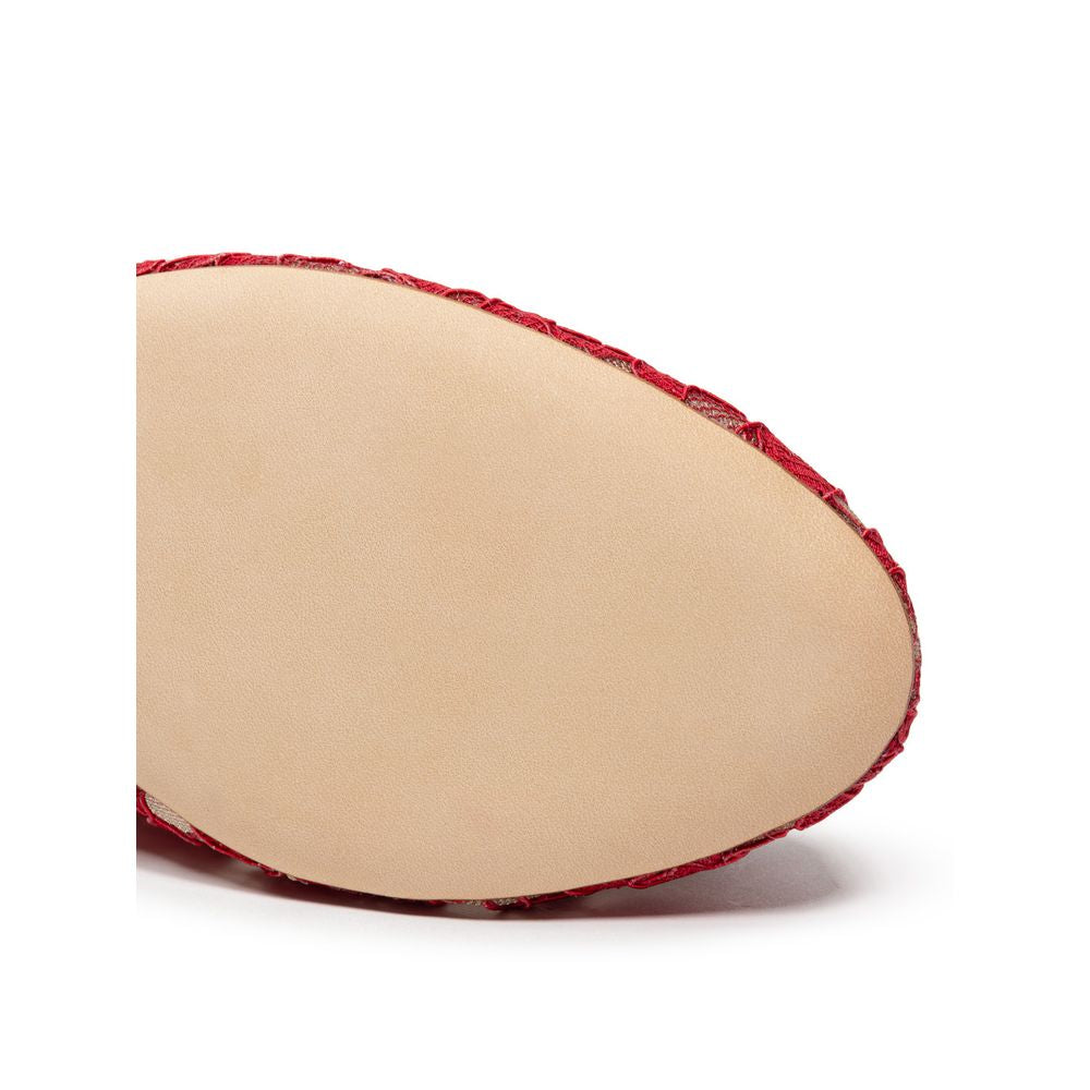 Red Viscose Ballet Flats