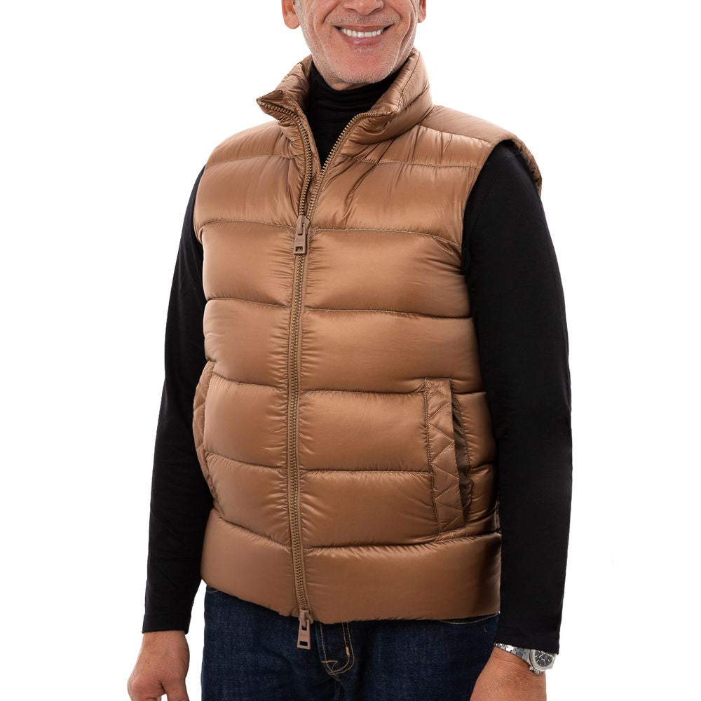 Brown Polyamide Sleveless Jacket
